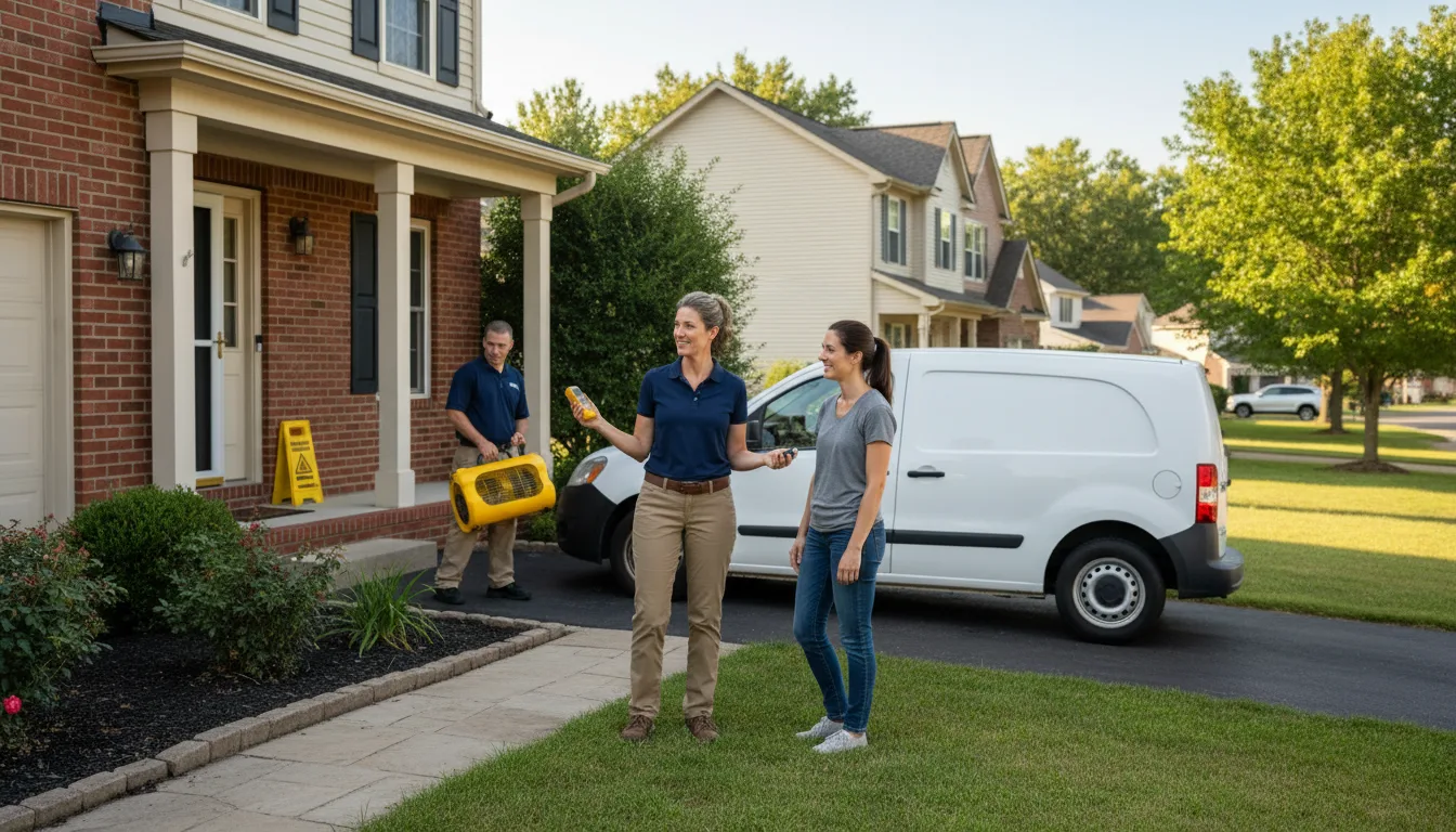 Residential water damage restoration in Manito, IL